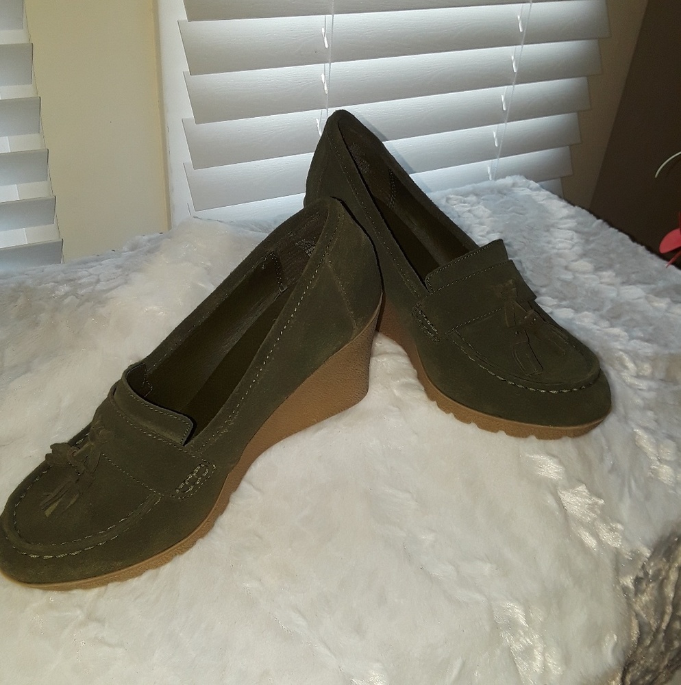 Ladies Mia Moss Green Wedges - Picture 4 of 6